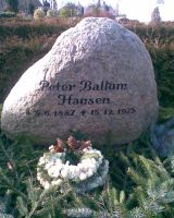 Gravsten over Peter Ballum Hansen (foto 10. februar 2008)