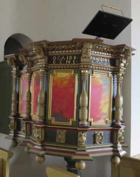 Sunds kirke, pr�dikestol, 6/5 2019