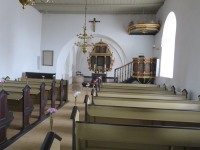 Skibet indvendigt, set mod �st. Foto 21/9 2020.