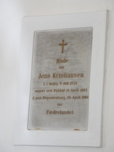 Mindeplade over Jens Kristiansen